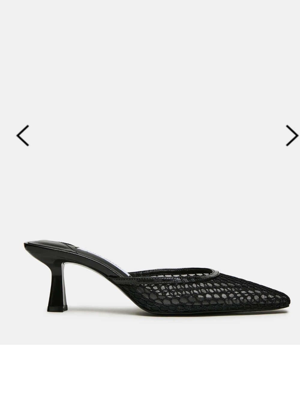 Steve Madden Black Mesh Pointed Slip-On Mules